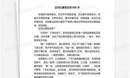 足球比赛观后感800字左右_足球比赛观后感800字左右怎么写